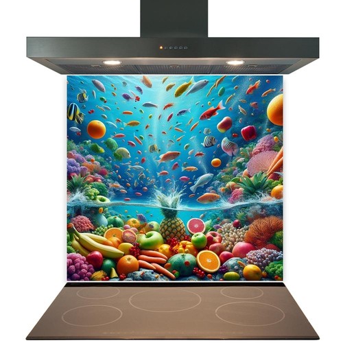 Glass splashback for kitchen - glass,