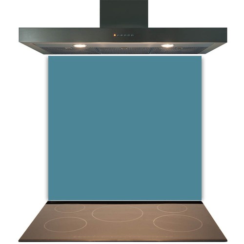 Teal glass splashback - glass, for